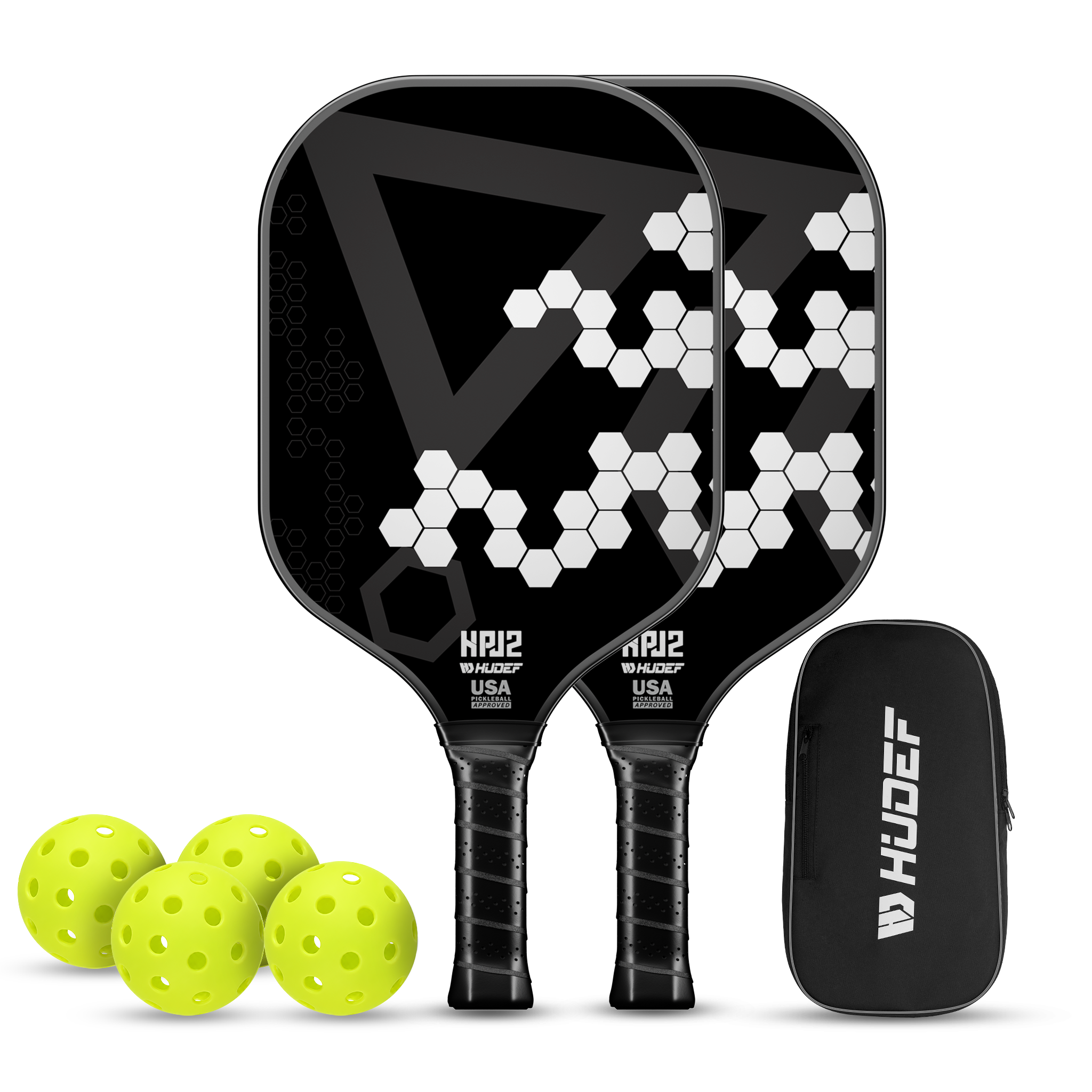 HUDEF HPJ2 USA Pickleball (USAPA) Approved Pickleball Paddles Set Yellow
