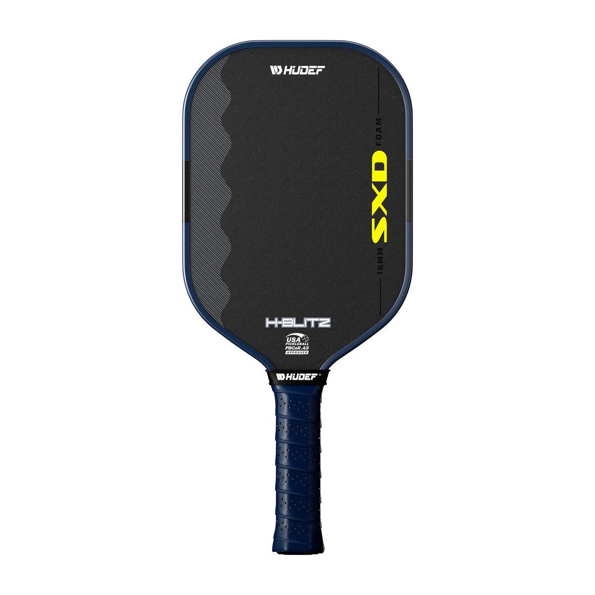 Hudef H-BLITZ 16mm Pickleball Paddle – Full-Foam Core, T700 Carbon Fiber, USAP Approved – Blue