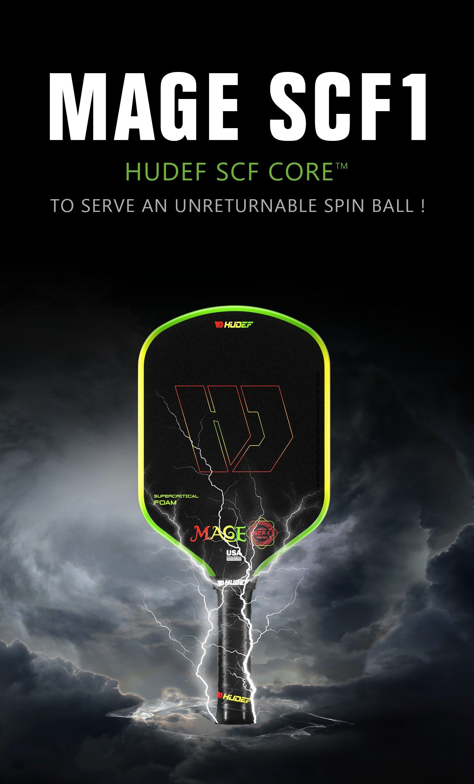 Hudef Mage SCF1 Supercritical Foam Honeycomb Hybrid Pickleball