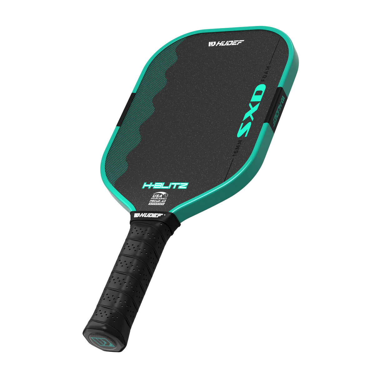 Hudef H-BLITZ 16mm Pickleball Paddle – Full-Foam Core, T700 Carbon Fiber, USAP Approved – Green