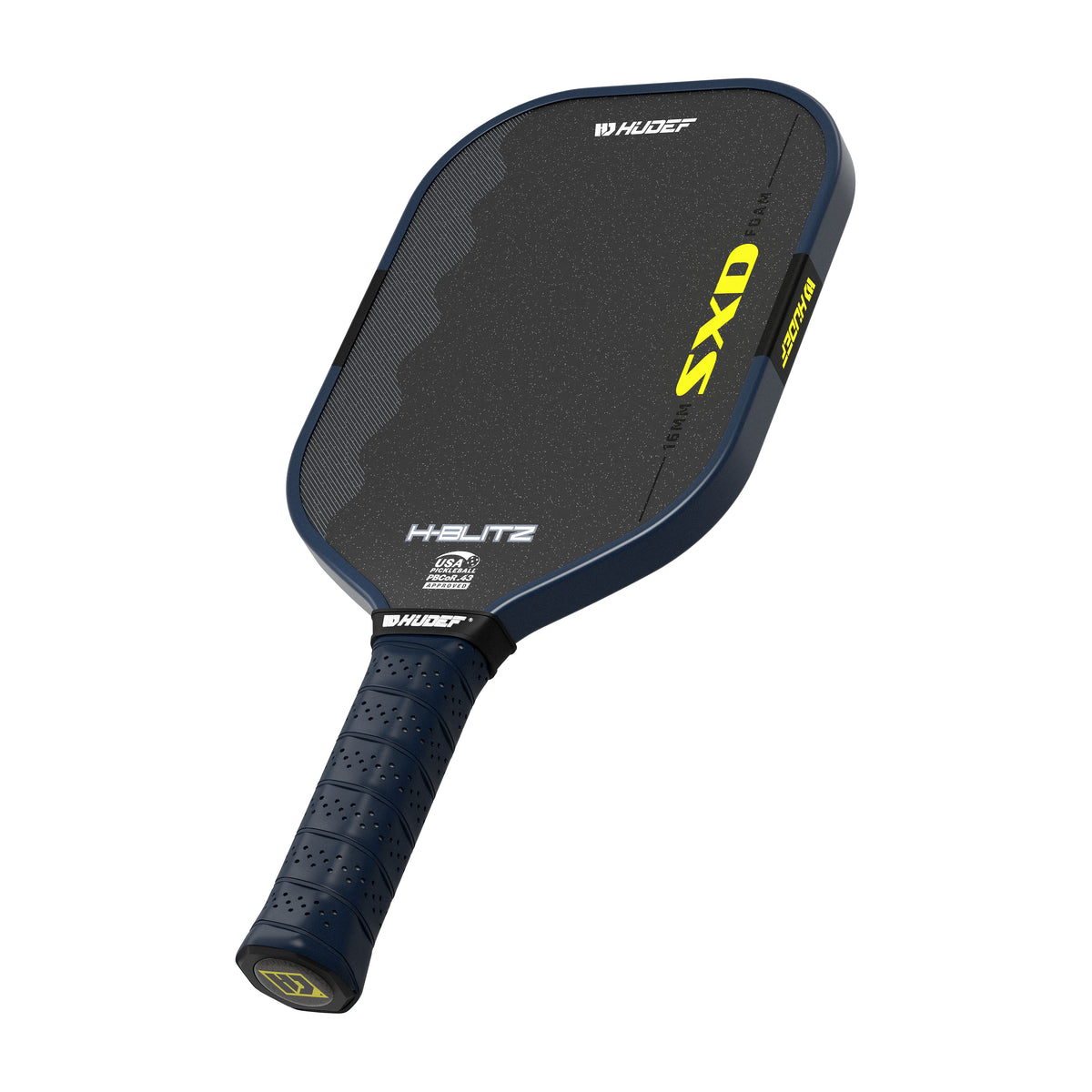 Hudef H-BLITZ 16mm Pickleball Paddle – Full-Foam Core, T700 Carbon Fiber, USAP Approved – Blue
