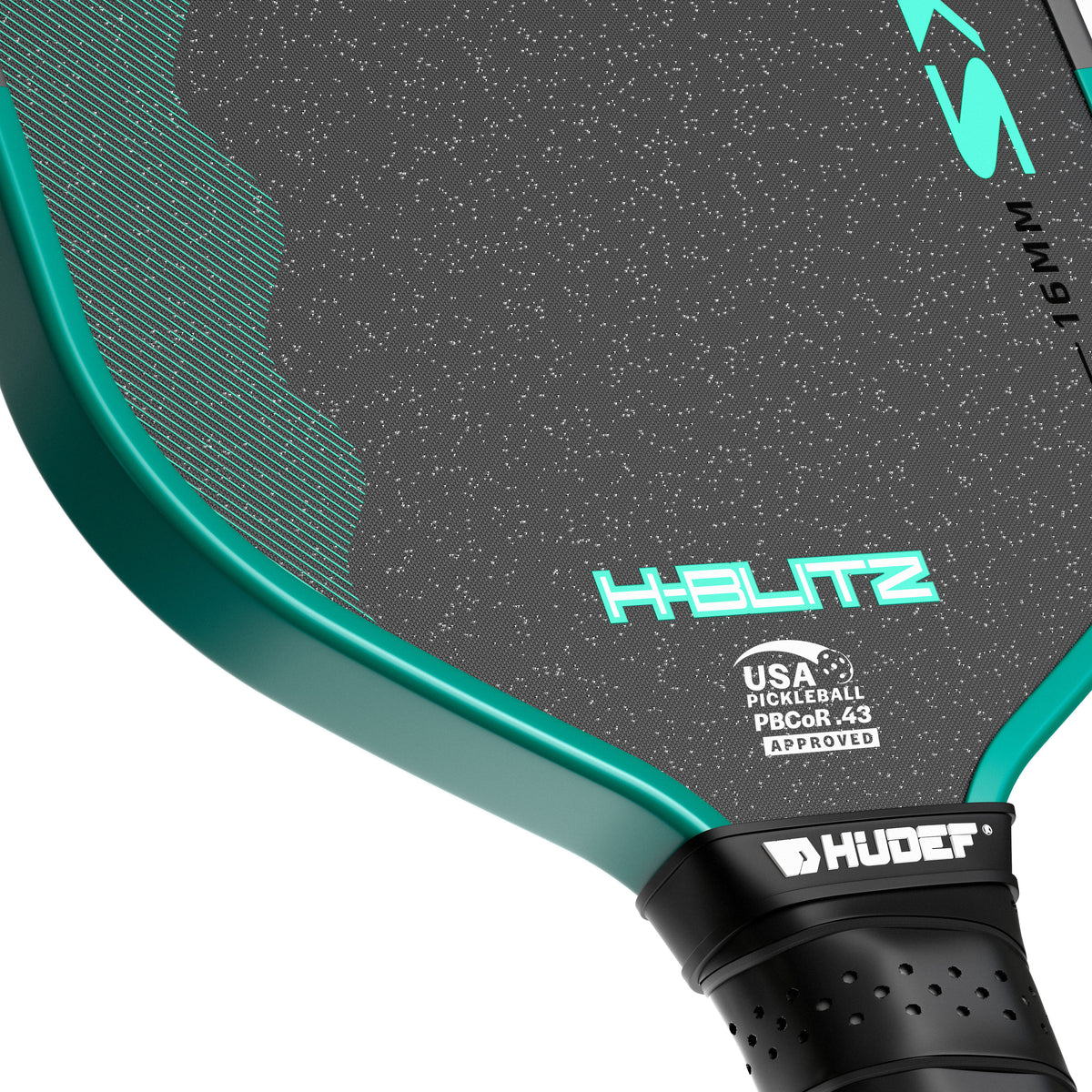 Hudef H-BLITZ 16mm Pickleball Paddle – Full-Foam Core, T700 Carbon Fiber, USAP Approved – Green