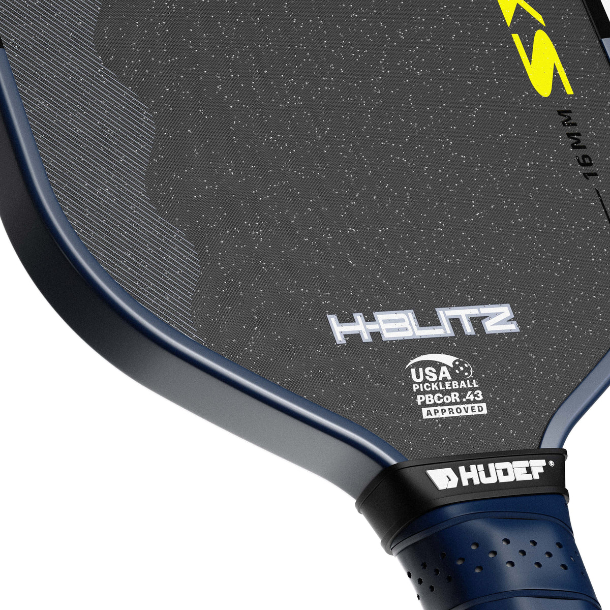 Hudef H-BLITZ 16mm Pickleball Paddle – Full-Foam Core, T700 Carbon Fiber, USAP Approved – Blue