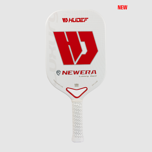 Hudef Luxury™  Gen 1  Dual-thermoformed White Elongated Pickleball Paddle (Grit)