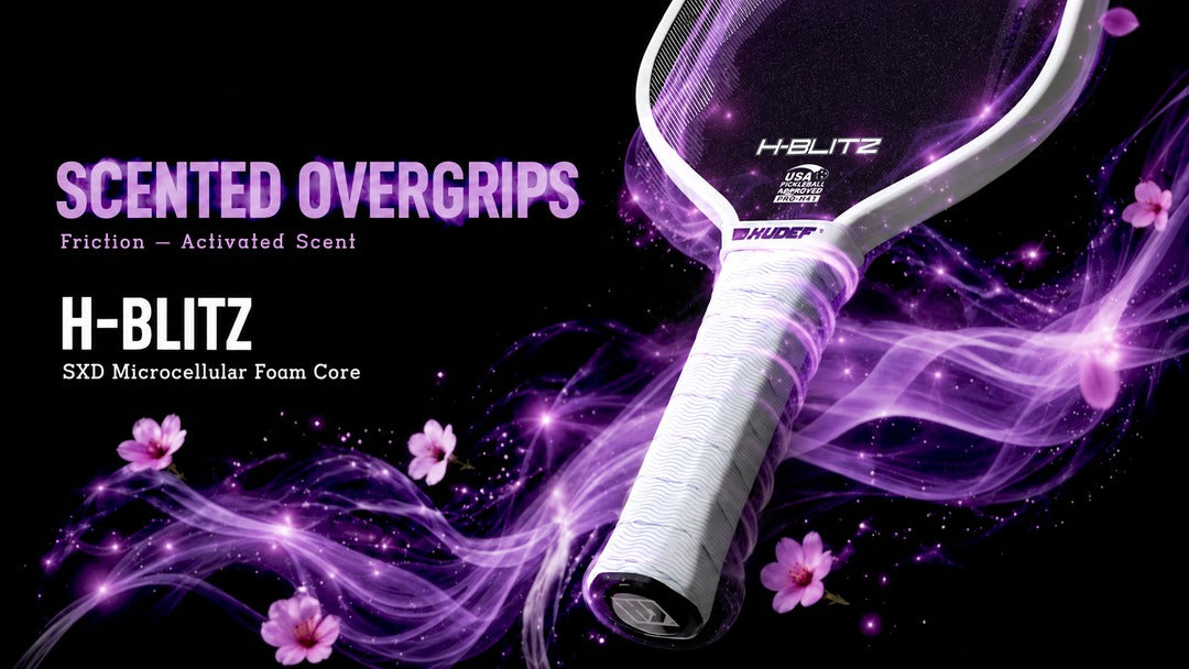 HUDEF H-BLITZ pickleball paddle with scented overgrips