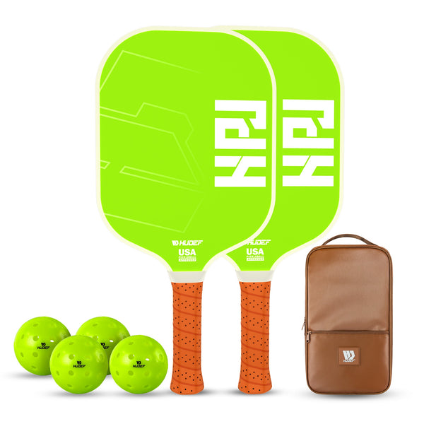 HUDEF HPJ Pickleball Paddles & USA Pickleball (USAPA) Approved Outdoor Balls Set