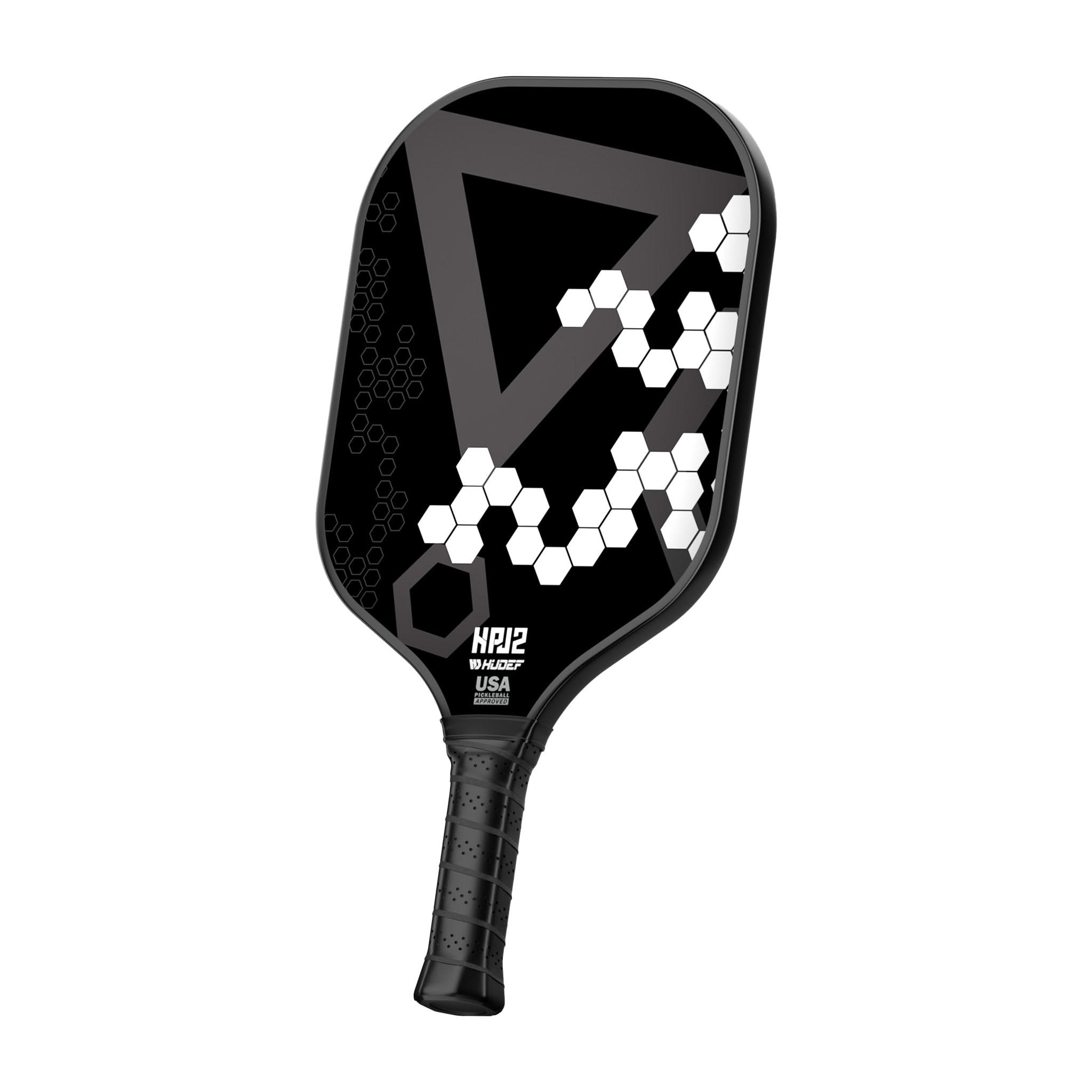 HUDEF HPJ2 USA Pickleball (USAPA) Approved  Pickleball Paddles Set Black and White