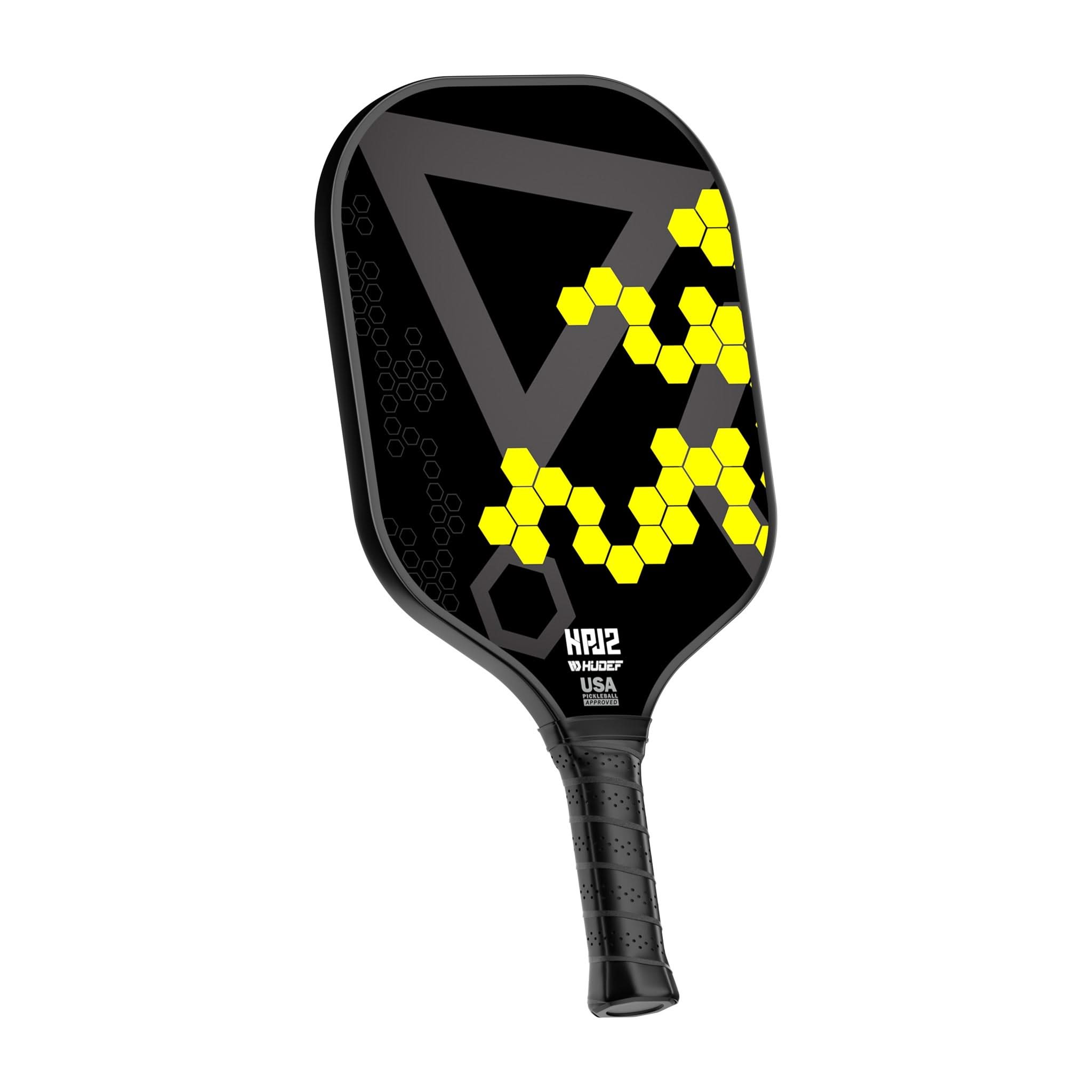 HUDEF HPJ2 USA Pickleball (USAPA) Approved Pickleball Paddles Set Yellow