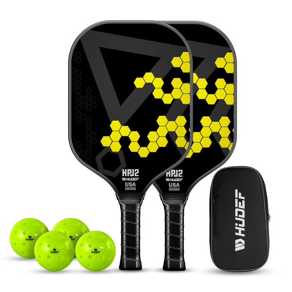 HUDEF HPJ2 USA Pickleball (USAPA) Approved Pickleball Paddles Set Yellow