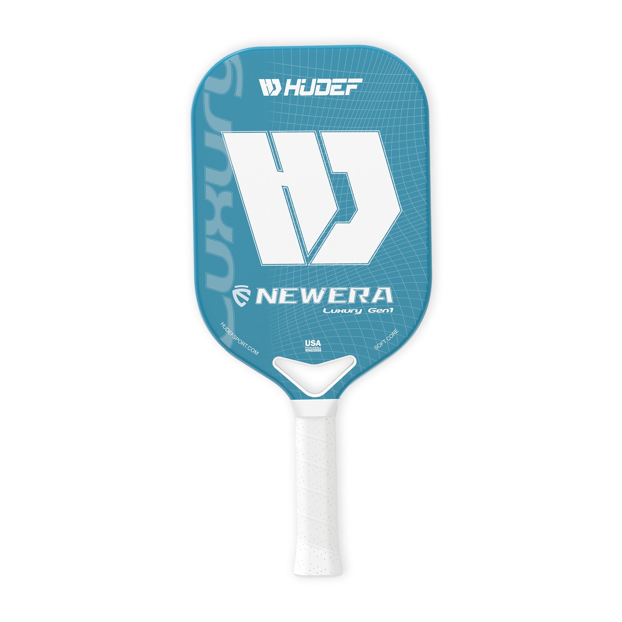 Hudef Luxury™ Gen 1 Elongated Pickleball Paddle – Cyan (Grit)
