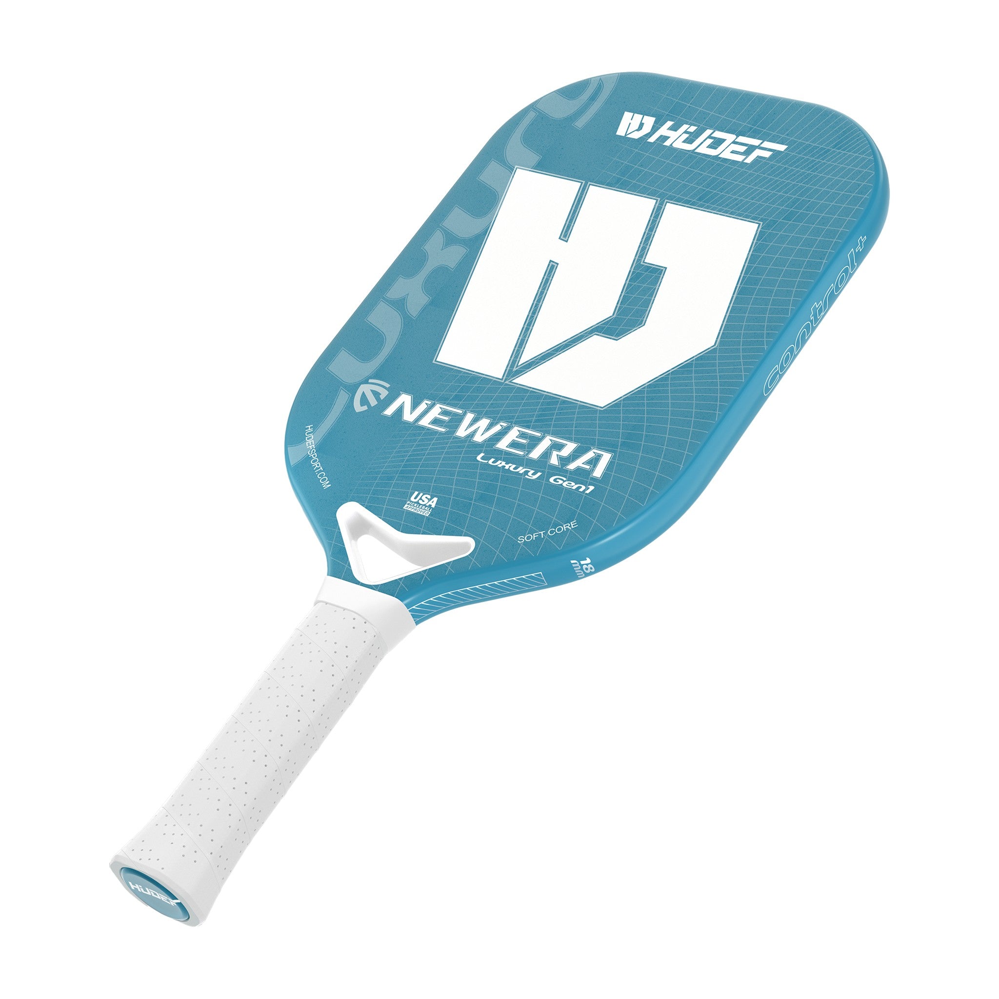Hudef Luxury™ Gen 1 Elongated Pickleball Paddle – Cyan (Grit)