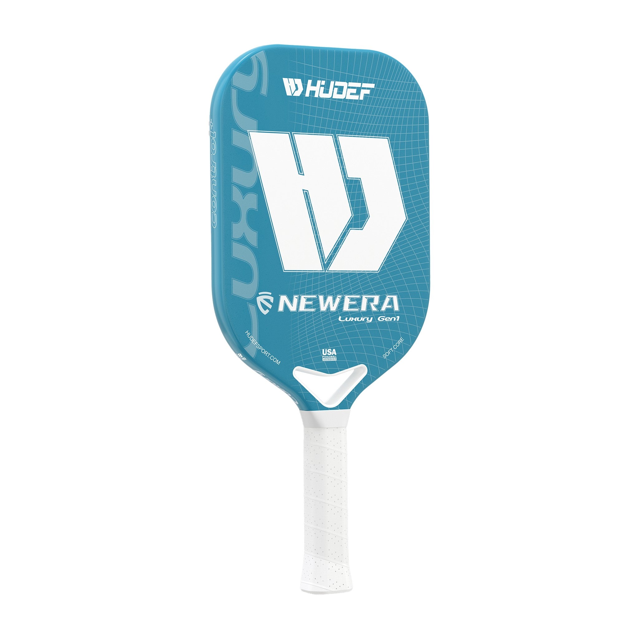 Hudef Luxury™ Gen 1 Elongated Pickleball Paddle – Cyan (Grit)