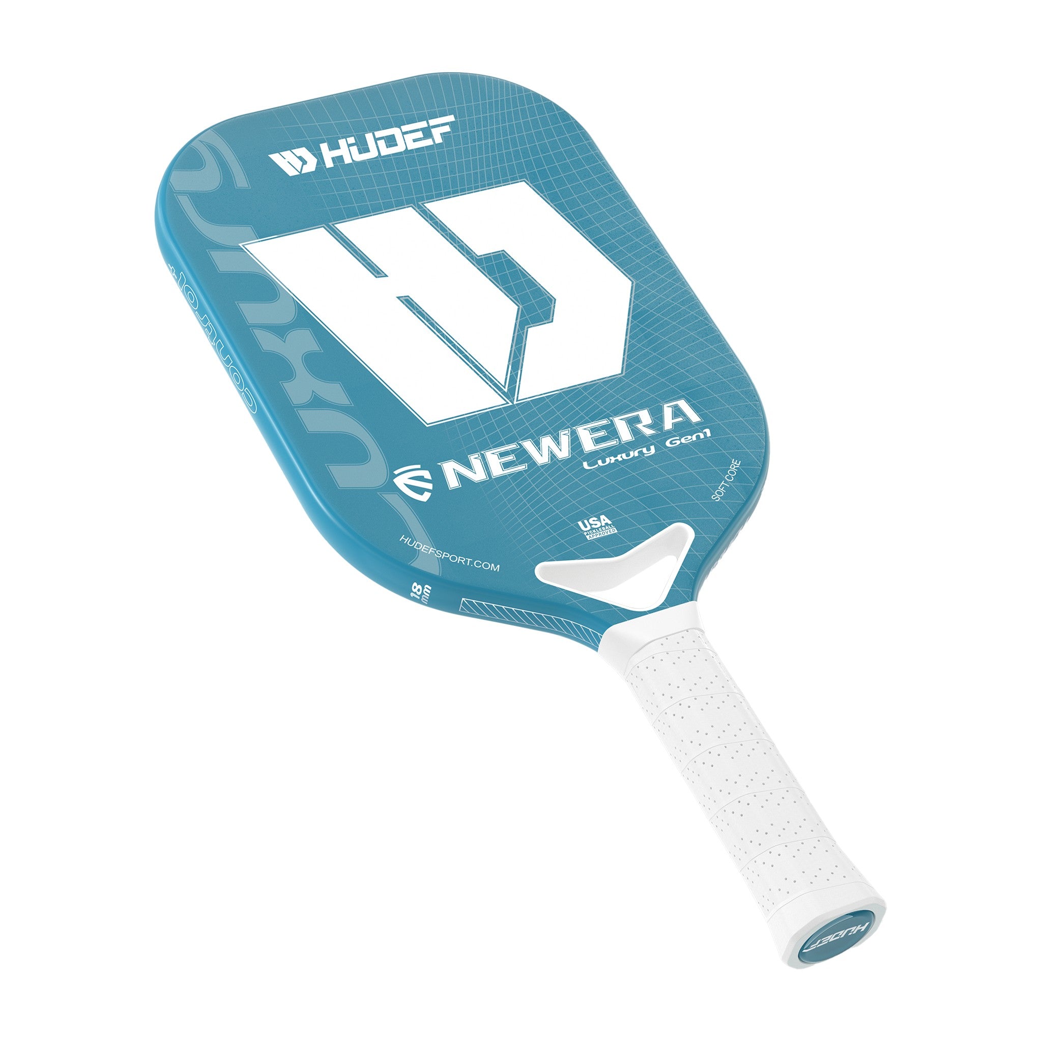 Hudef Luxury™ Gen 1 Elongated Pickleball Paddle – Cyan (Grit)