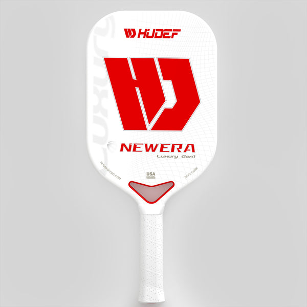 Hudef Luxury™  Gen 1  Dual-thermoformed White Elongated Pickleball Paddle (Grit)