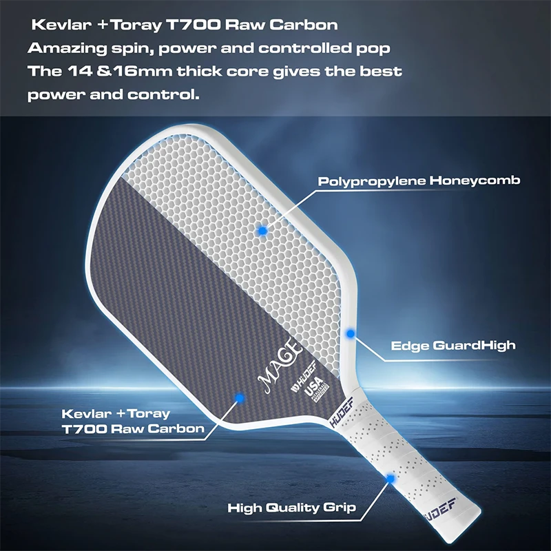 Hudef Mage Pro™ Gen2 Thermoformed Hybrid Pickleball Paddle (Kevlar)