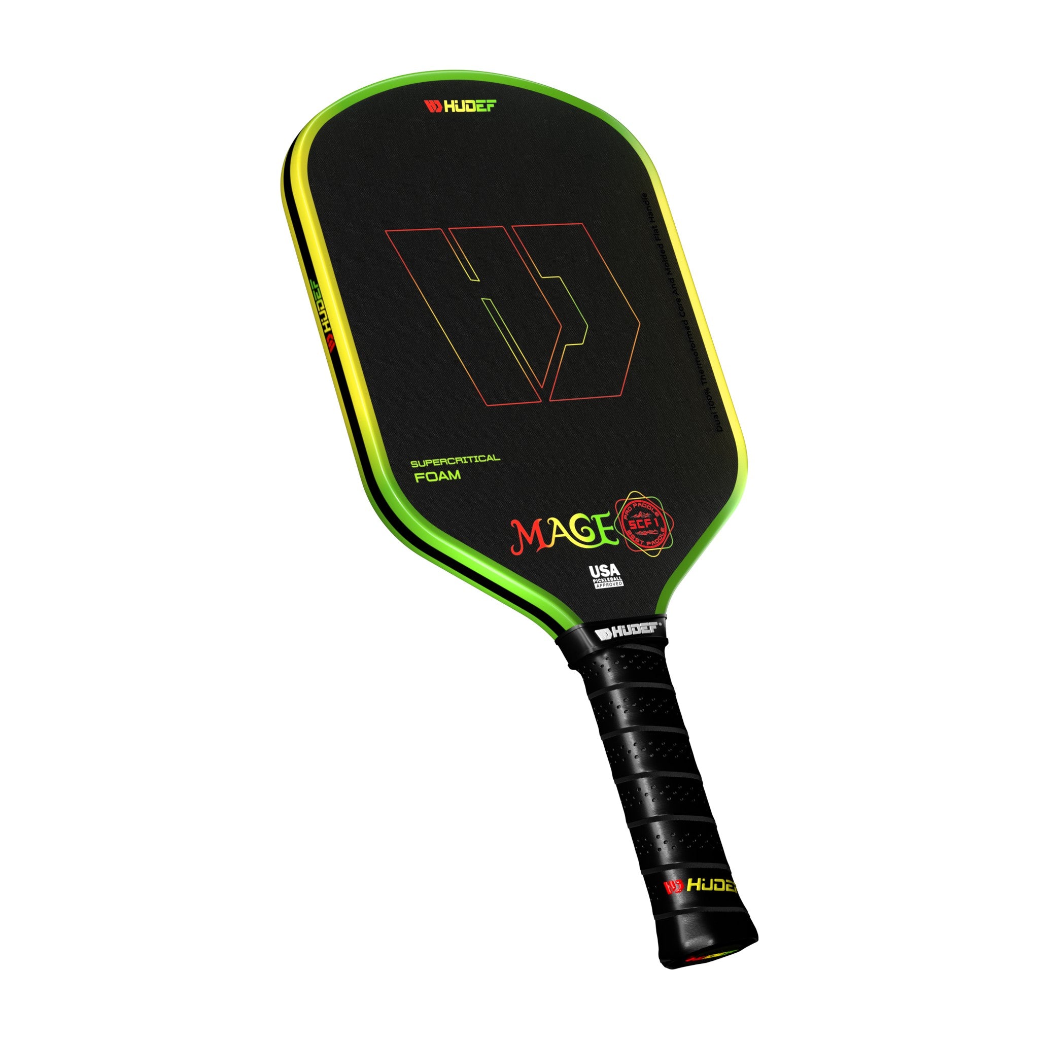 Hudef Mage SCF1 Hybrid Pickleball Paddle – Green 16mm