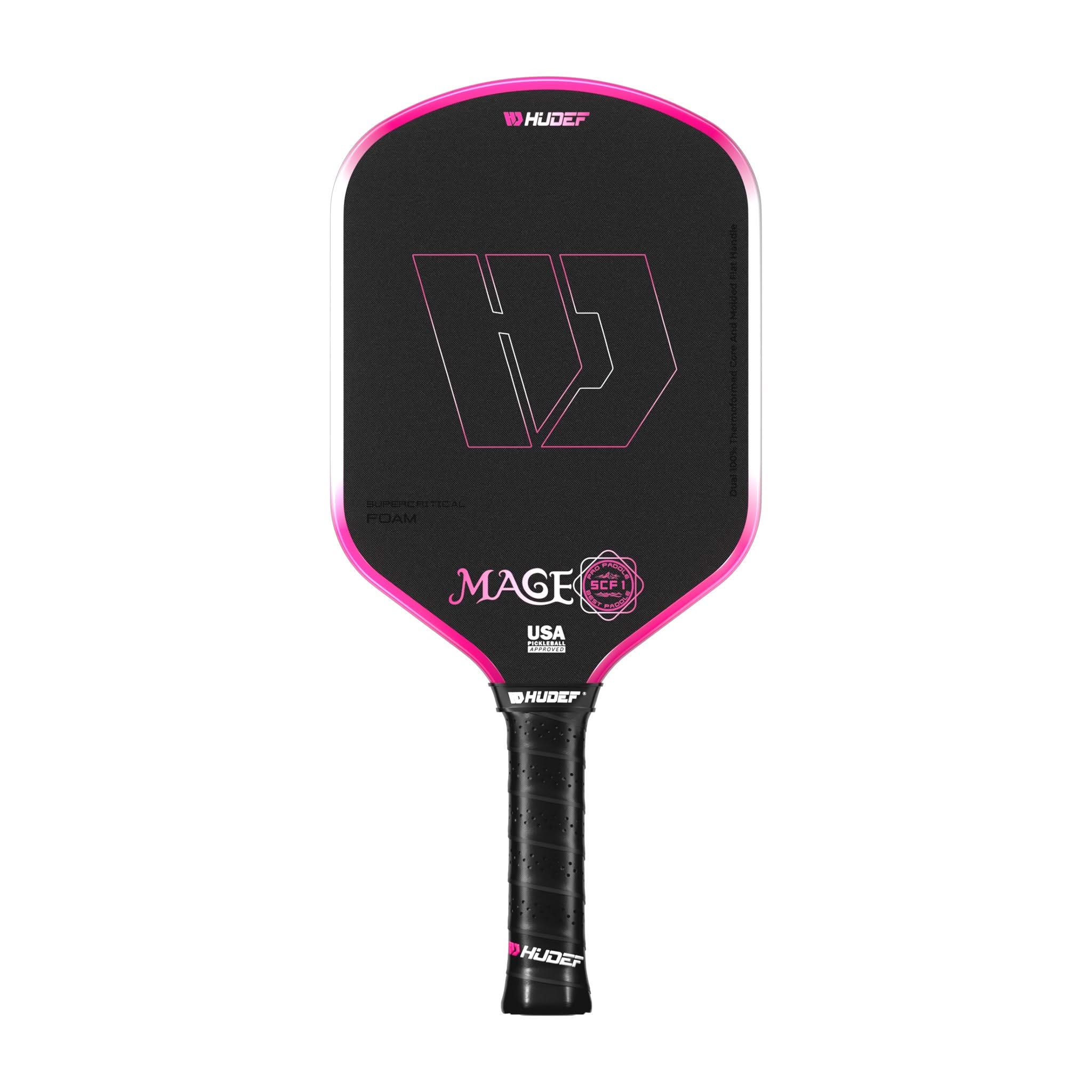 Hudef Mage SCF1 Hybrid Pickleball Paddle – Pink 16mm