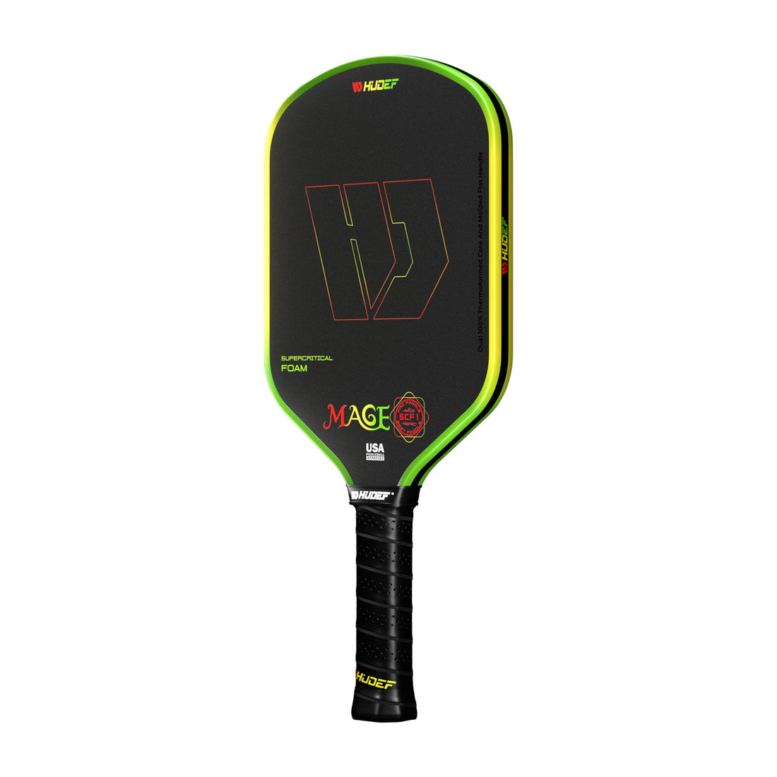 Hudef Mage SCF1 Hybrid Pickleball Paddle – Green 16mm