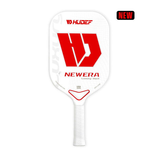Hudef Luxury™  Gen 1  Dual-thermoformed White Elongated Pickleball Paddle (Grit)