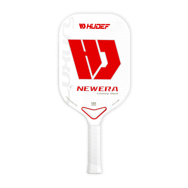 Hudef Luxury™  Gen 1  Dual-thermoformed White Elongated Pickleball Paddle (Grit)