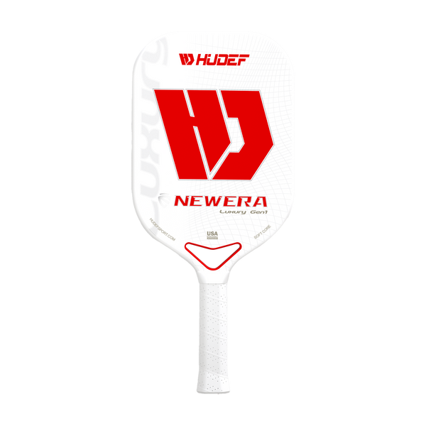 Hudef Luxury™  Gen 1  Dual-thermoformed White Elongated Pickleball Paddle (Grit)