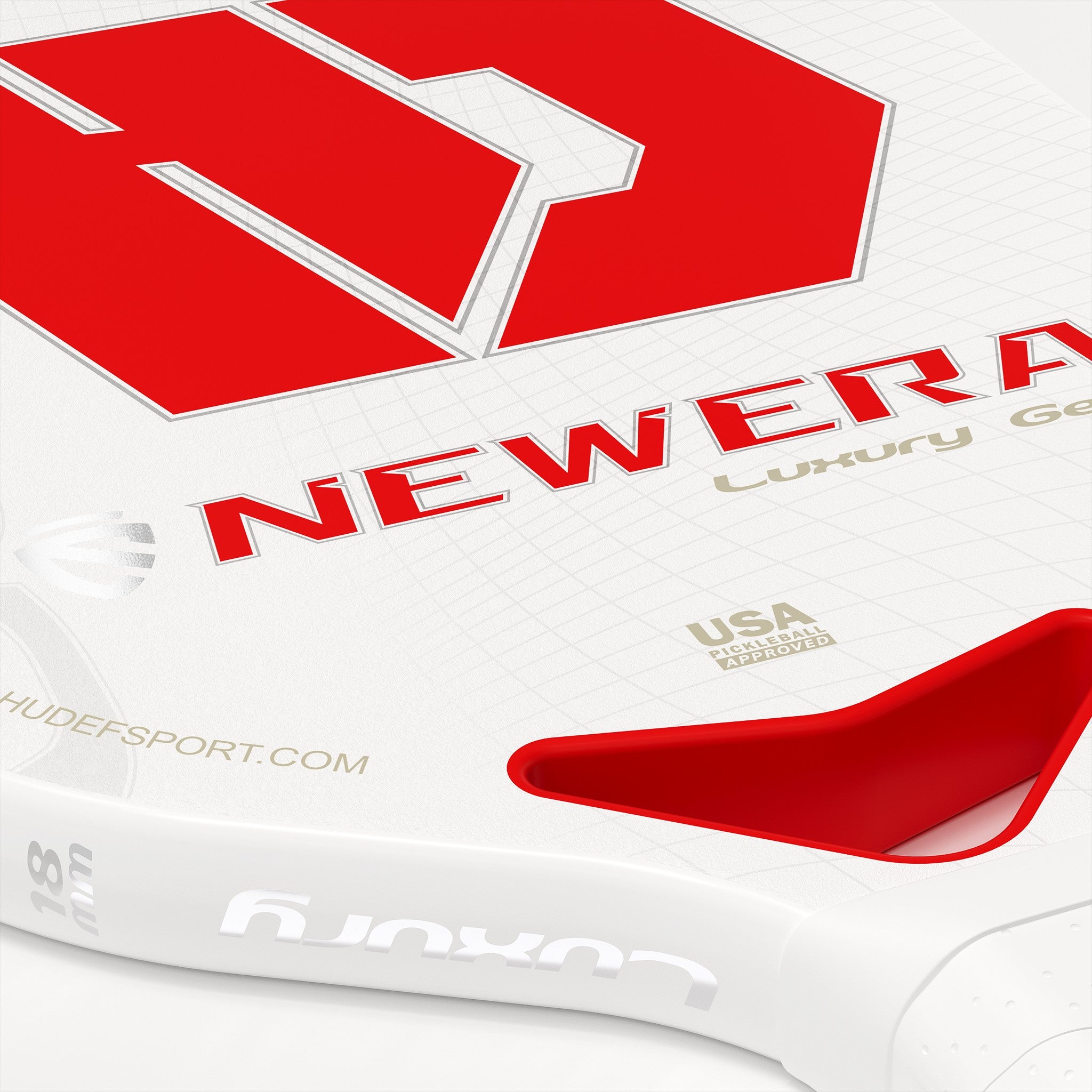 Hudef Luxury™ Gen 1 Elongated Pickleball Paddle – White (Grit)