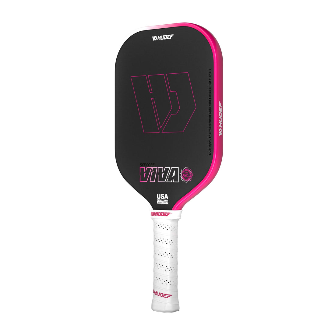 Hudef Viva SCF1 Elongated Pickleball Paddle – Pink 16mm (USAP Approved)
